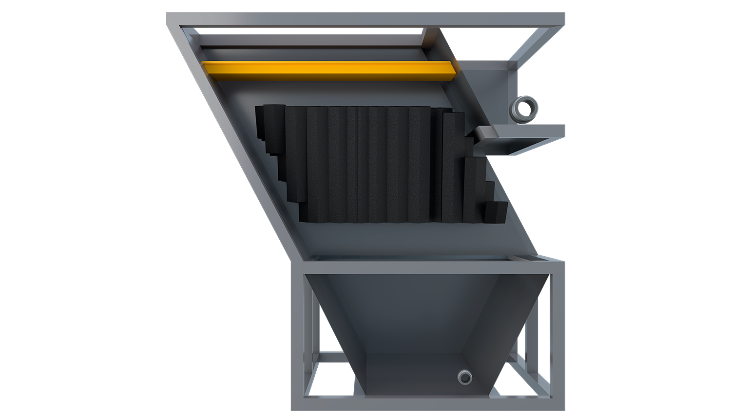 Render del decantador de placa inclinada