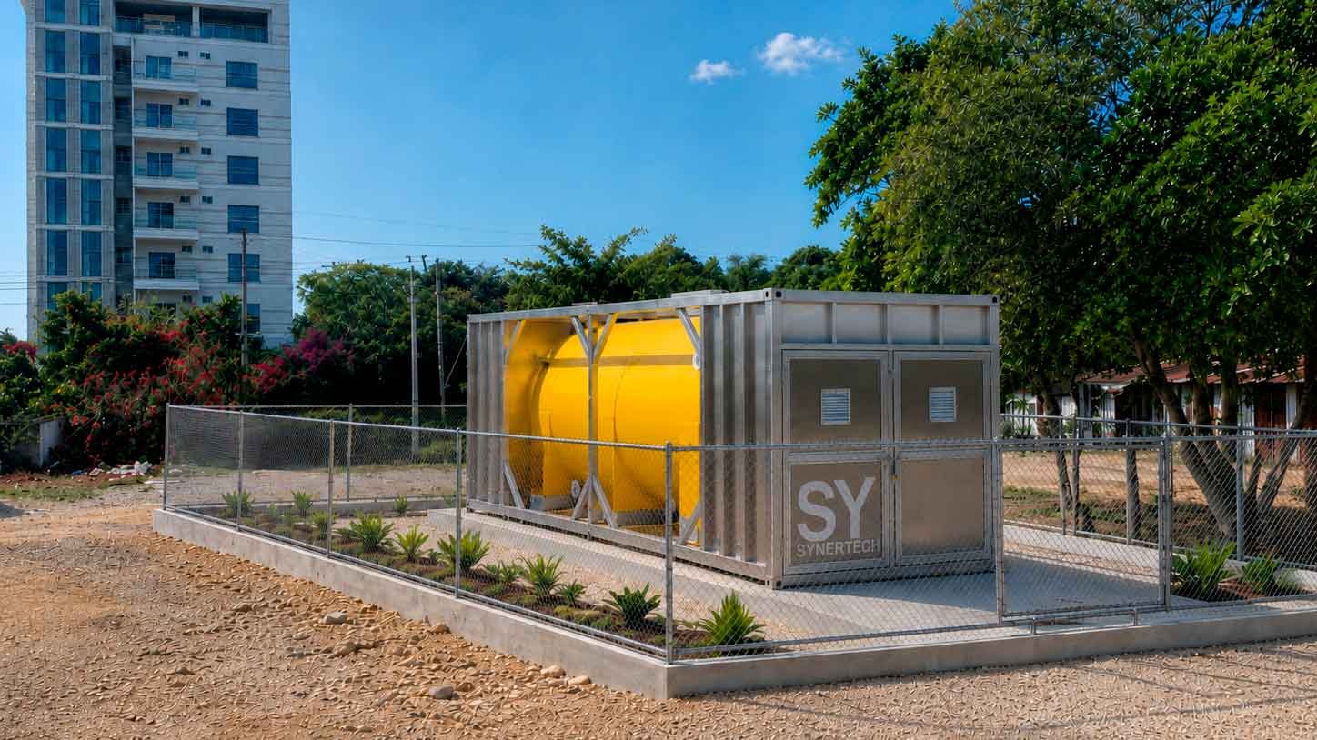 Planta de Tratamiento PTAR Multifamiliar Ecoball PRFV SBR y MBBR | Syner Tech